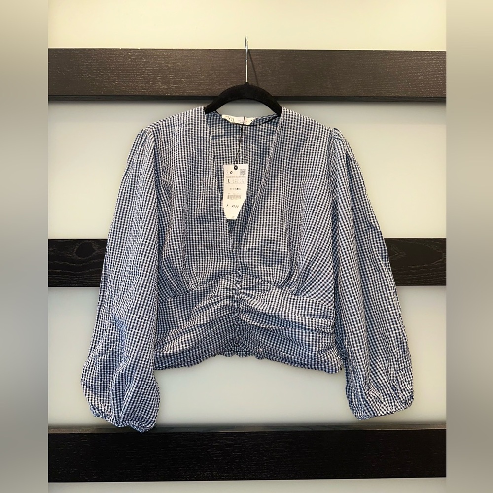 Zara Plunging Ruched Top